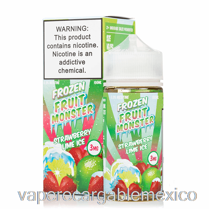 Vape Recargable Ice Fresa Lima - Frozen Fruit Monster - 100ml 0mg
